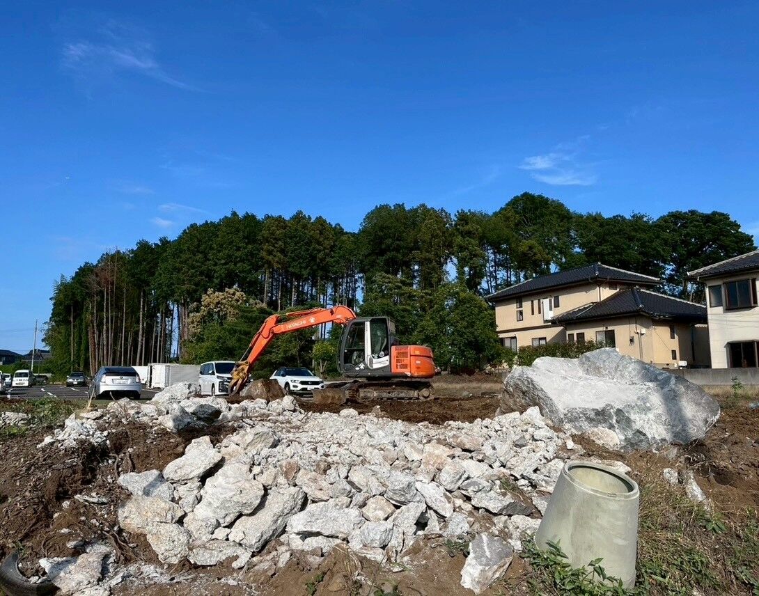 茨城県つくば市植栽伐採＋庭石撤去工事